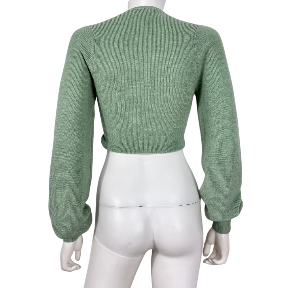 Beach Riot Ruched Green Kenzie Sweater Size S - Picture 2 of 3